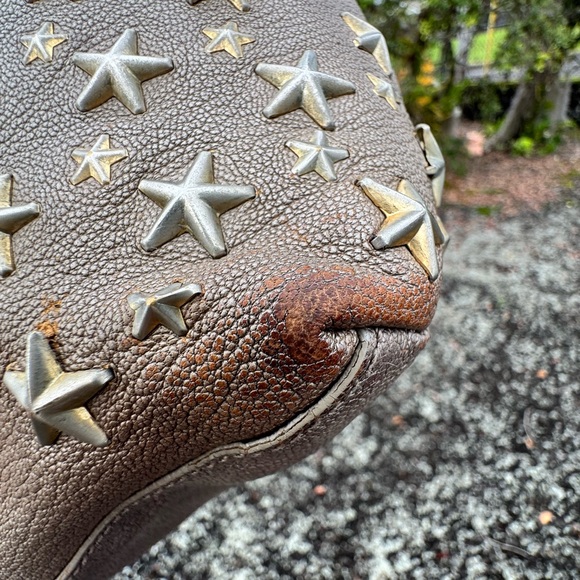 Jimmy Choo | Bags | Jimmy Choo Authentic Starstudded Taupe Leather Tote ...
